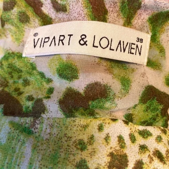🌷 Vipart & Lolavien 🌷 Gorgeous Soft Like Silk Green Leopard Print Maxi Dress - Picture 2 of 8